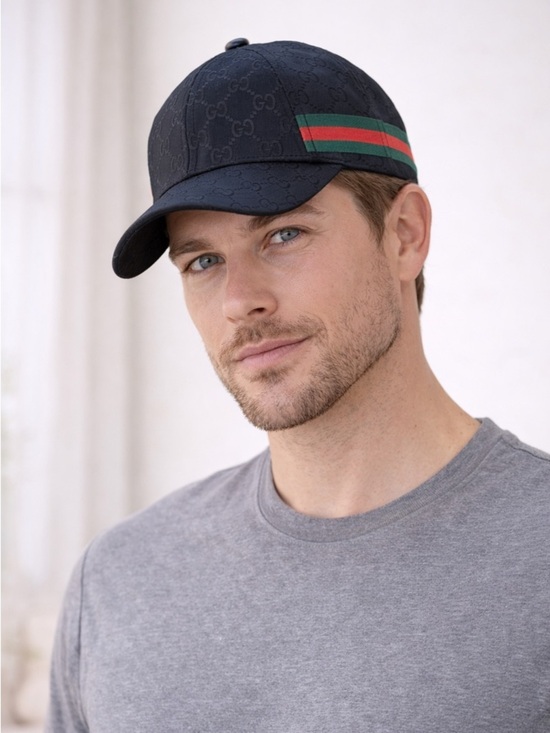Gucci Black Logo Pattern Ball Cap Hat main image 5